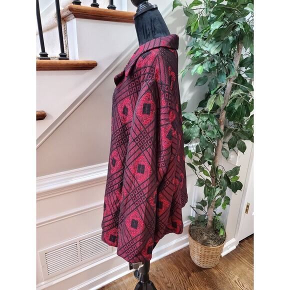 Sag Harbor Women Red Polyester Single Breasted Buttons Front Long Coat Size 22W - Picture 4 of 11